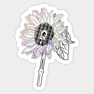 Rainbow Flower Funky Art Sticker